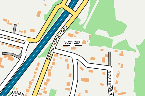 SO21 2BX map - OS OpenMap – Local (Ordnance Survey)