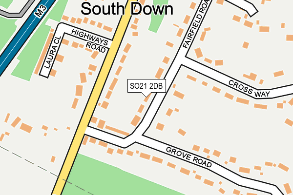 SO21 2DB map - OS OpenMap – Local (Ordnance Survey)