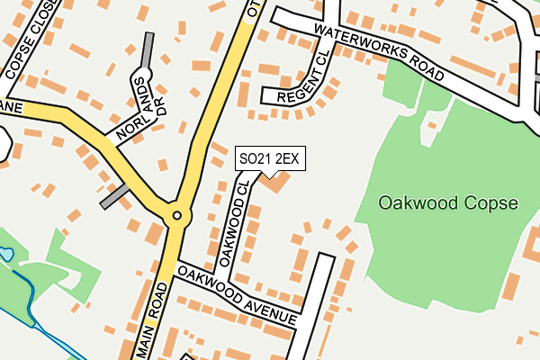 SO21 2EX map - OS OpenMap – Local (Ordnance Survey)