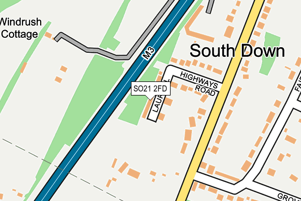 SO21 2FD map - OS OpenMap – Local (Ordnance Survey)