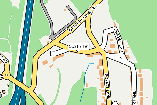 SO21 2HW map - OS OpenMap – Local (Ordnance Survey)