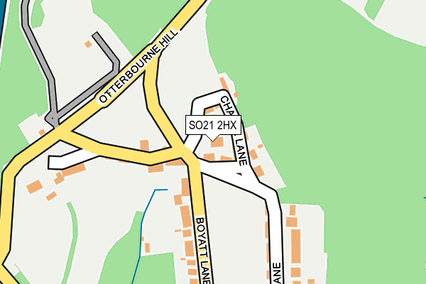 SO21 2HX map - OS OpenMap – Local (Ordnance Survey)