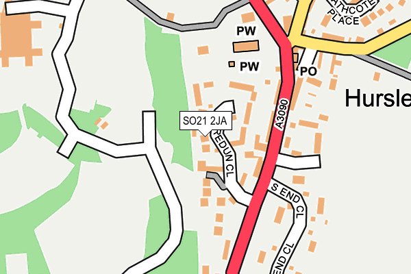 SO21 2JA map - OS OpenMap – Local (Ordnance Survey)