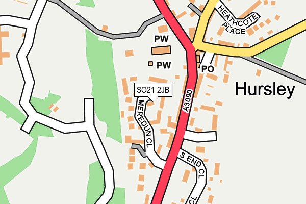 SO21 2JB map - OS OpenMap – Local (Ordnance Survey)