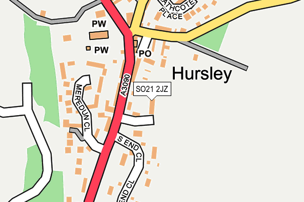 SO21 2JZ map - OS OpenMap – Local (Ordnance Survey)