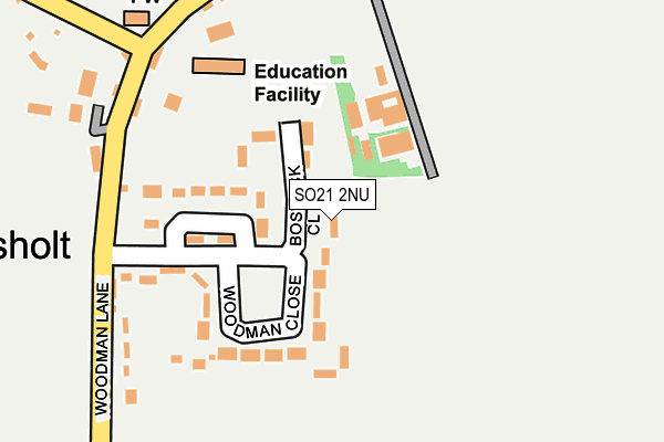 SO21 2NU map - OS OpenMap – Local (Ordnance Survey)