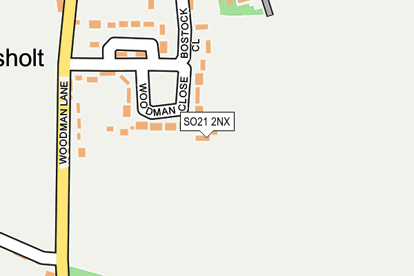 SO21 2NX map - OS OpenMap – Local (Ordnance Survey)