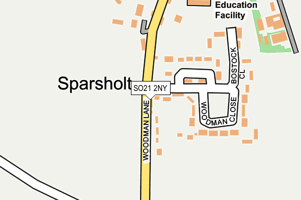 SO21 2NY map - OS OpenMap – Local (Ordnance Survey)