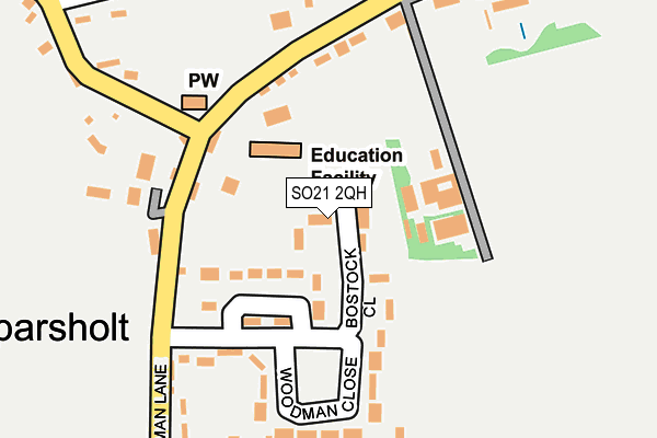 SO21 2QH map - OS OpenMap – Local (Ordnance Survey)