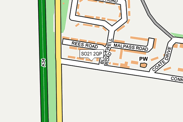 SO21 2QP map - OS OpenMap – Local (Ordnance Survey)