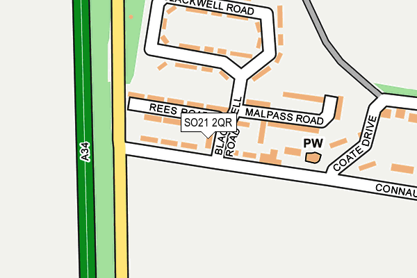 SO21 2QR map - OS OpenMap – Local (Ordnance Survey)