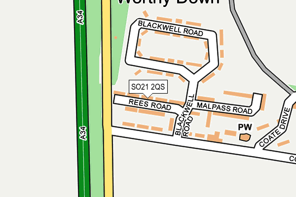 SO21 2QS map - OS OpenMap – Local (Ordnance Survey)