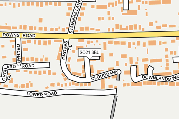 SO21 3BU map - OS OpenMap – Local (Ordnance Survey)