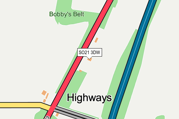SO21 3DW map - OS OpenMap – Local (Ordnance Survey)