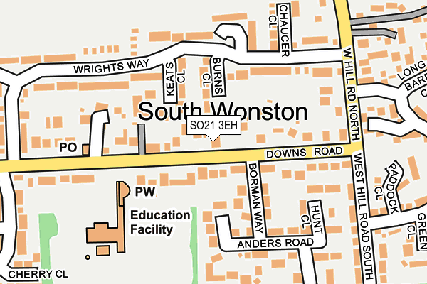 Map of SOUTH WONSTON STORES LTD at local scale
