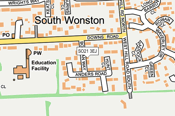 SO21 3EJ map - OS OpenMap – Local (Ordnance Survey)