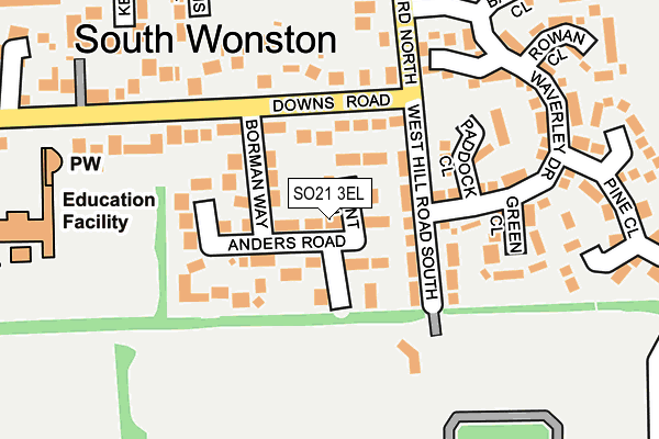 SO21 3EL map - OS OpenMap – Local (Ordnance Survey)