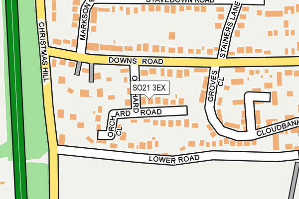 SO21 3EX map - OS OpenMap – Local (Ordnance Survey)
