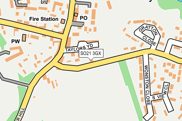 SO21 3GX map - OS OpenMap – Local (Ordnance Survey)