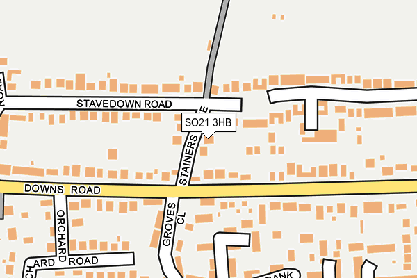 SO21 3HB map - OS OpenMap – Local (Ordnance Survey)