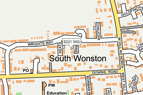 SO21 3HG map - OS OpenMap – Local (Ordnance Survey)