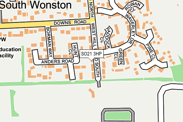 SO21 3HP map - OS OpenMap – Local (Ordnance Survey)