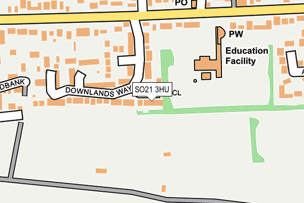 SO21 3HU map - OS OpenMap – Local (Ordnance Survey)