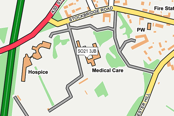 SO21 3JB map - OS OpenMap – Local (Ordnance Survey)