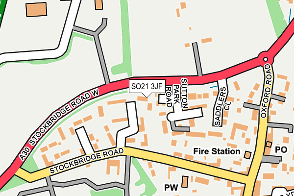 SO21 3JF map - OS OpenMap – Local (Ordnance Survey)