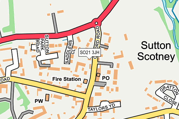 SO21 3JH map - OS OpenMap – Local (Ordnance Survey)