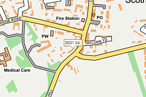 SO21 3JL map - OS OpenMap – Local (Ordnance Survey)