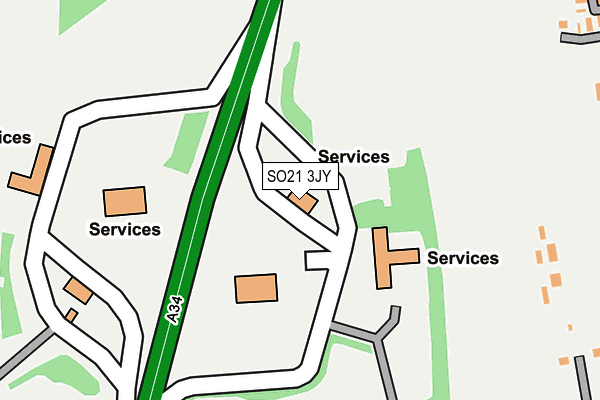 SO21 3JY map - OS OpenMap – Local (Ordnance Survey)