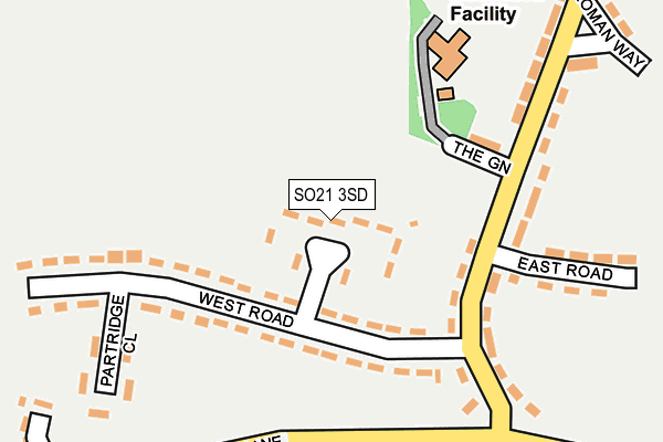 SO21 3SD map - OS OpenMap – Local (Ordnance Survey)