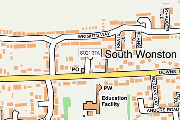 SO21 3TA map - OS OpenMap – Local (Ordnance Survey)