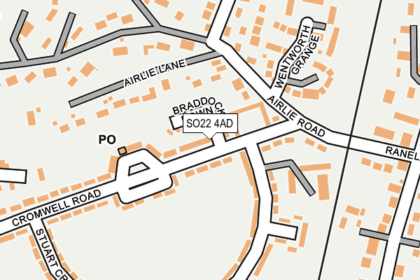 SO22 4AD map - OS OpenMap – Local (Ordnance Survey)