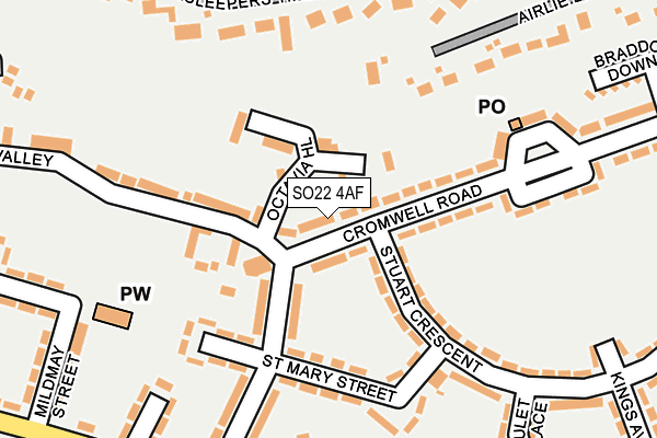 SO22 4AF map - OS OpenMap – Local (Ordnance Survey)