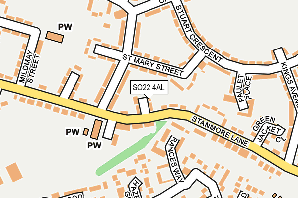 SO22 4AL map - OS OpenMap – Local (Ordnance Survey)