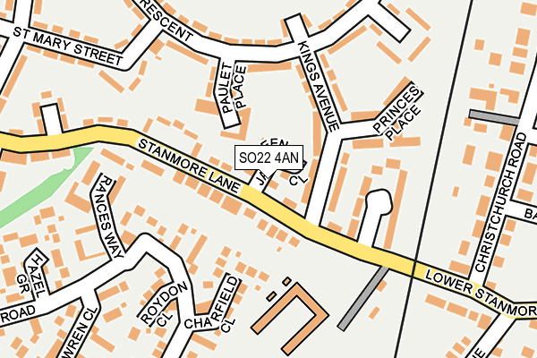 SO22 4AN map - OS OpenMap – Local (Ordnance Survey)