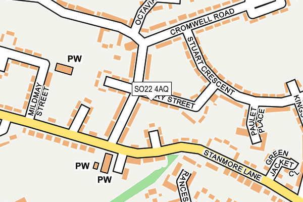 SO22 4AQ map - OS OpenMap – Local (Ordnance Survey)