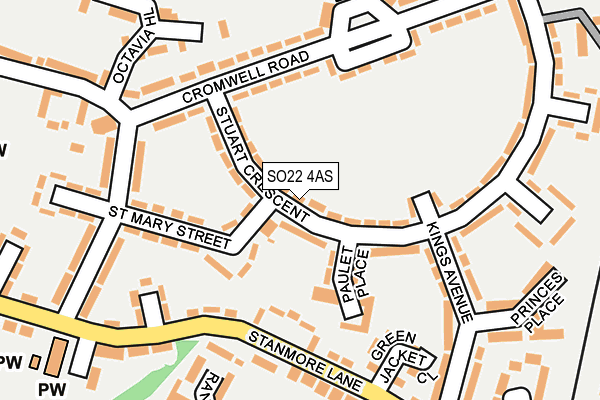 SO22 4AS map - OS OpenMap – Local (Ordnance Survey)