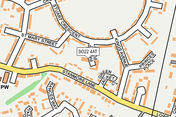 SO22 4AT map - OS OpenMap – Local (Ordnance Survey)