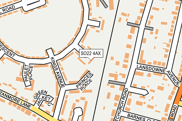 SO22 4AX map - OS OpenMap – Local (Ordnance Survey)