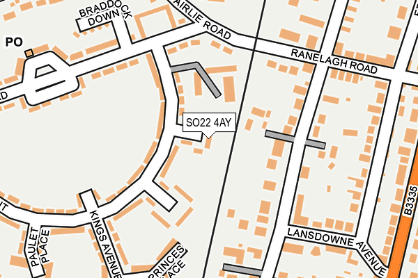 SO22 4AY map - OS OpenMap – Local (Ordnance Survey)