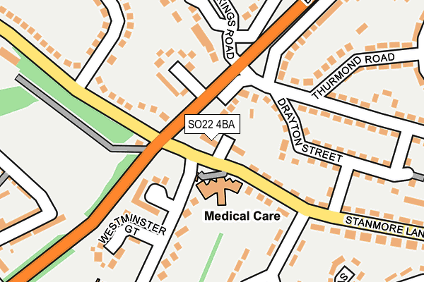 SO22 4BA map - OS OpenMap – Local (Ordnance Survey)