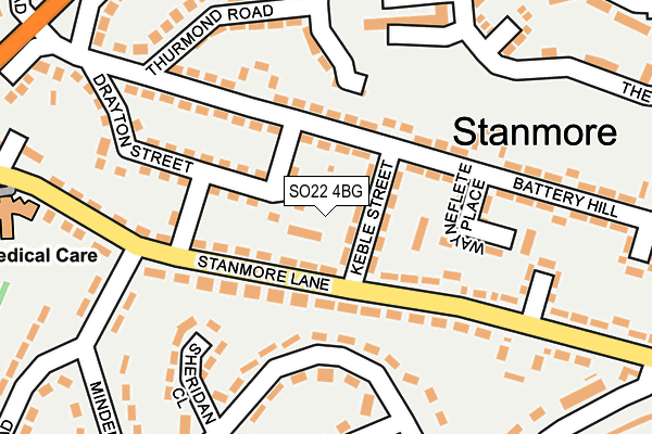 SO22 4BG map - OS OpenMap – Local (Ordnance Survey)