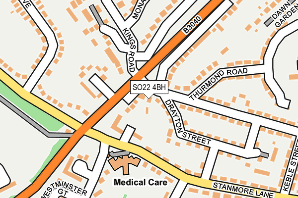 SO22 4BH map - OS OpenMap – Local (Ordnance Survey)