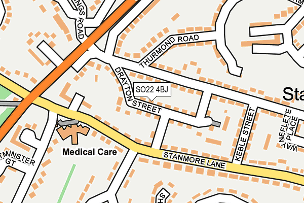 SO22 4BJ map - OS OpenMap – Local (Ordnance Survey)