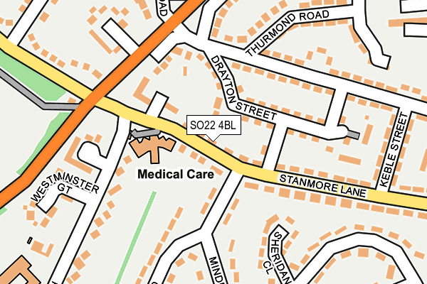 SO22 4BL map - OS OpenMap – Local (Ordnance Survey)