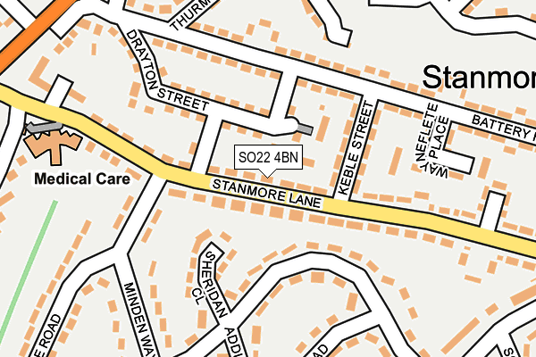 SO22 4BN map - OS OpenMap – Local (Ordnance Survey)