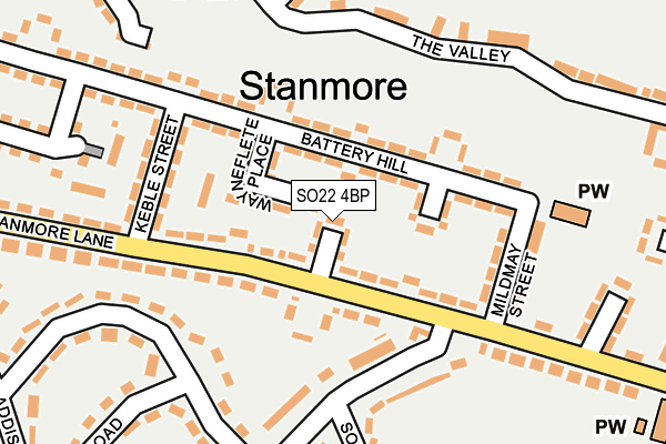 SO22 4BP map - OS OpenMap – Local (Ordnance Survey)